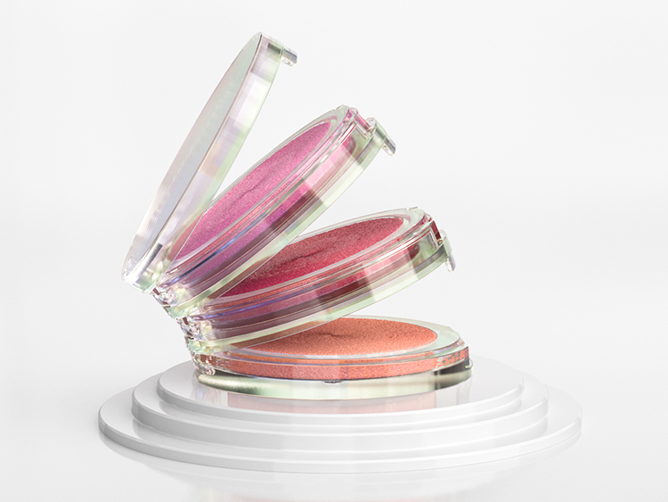 化妝品生產廠家定做電鍍幻彩粉餅盒